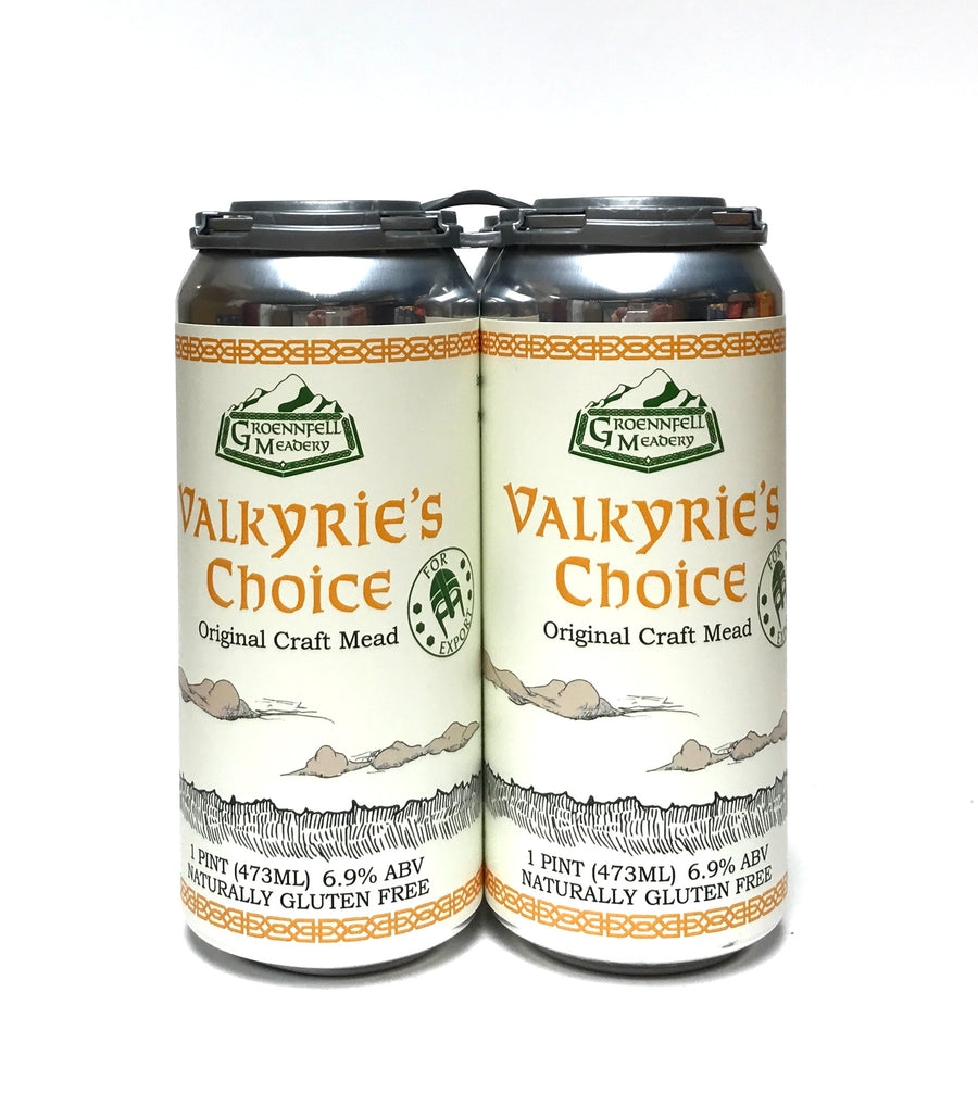Groennfell Meadery Valkyrie’s Choice Original Craft Mead 16oz Can 4-Pack