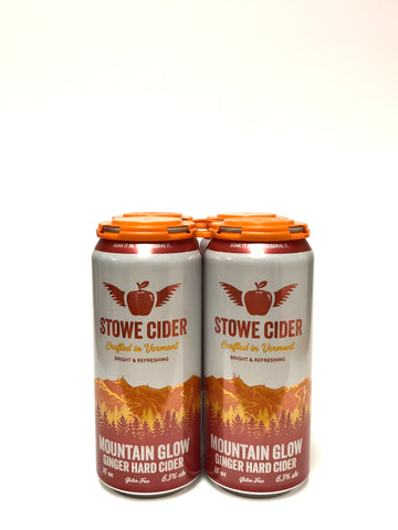 Stowe Cider Mountain Glow Ginger Hard Cider 16oz Can 4-Pack