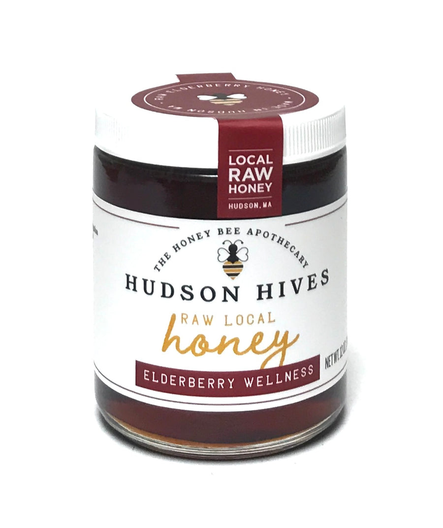 Hudson Hives Raw Local Elderberry Wellness Honey 12oz