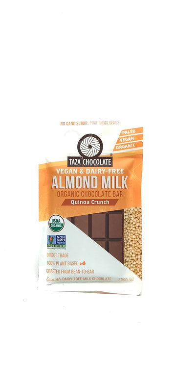 Taza Almond Milk Chocolate Bar Quinoa Crunch 2.5oz