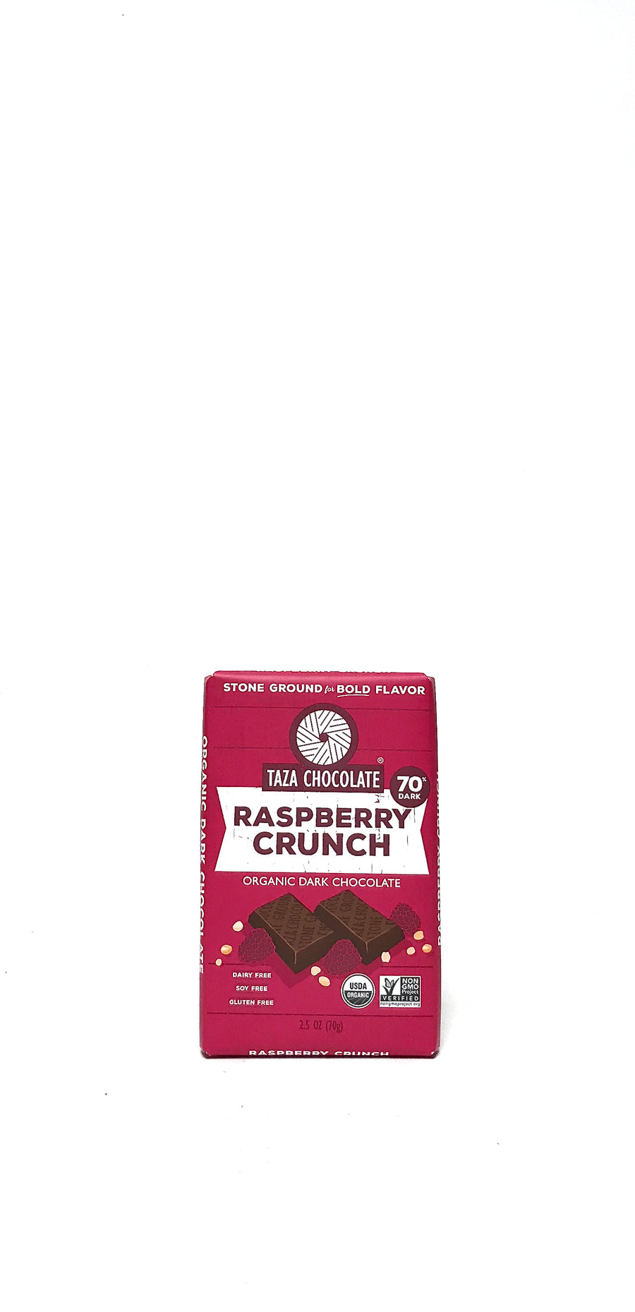 Taza Dark Chocolate Bar Raspberry Crunch 2.5oz