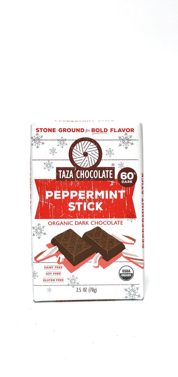Taza Dark Chocolate Bar Peppermint Stick 2.5oz